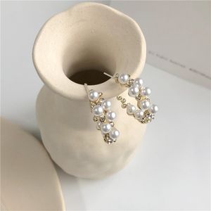 Barocke Perle Gold Farbe Baumeln Ohrringe Für Frauen Dicke Circel Runde Hoops Perle Perlen Ohr Ringe Koreanische 2022 Schmuck