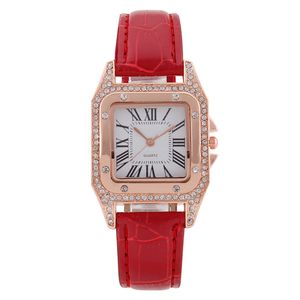 Mode Damen Quarz Iced Out Uhren Armbanduhren für Damen Damen Dornschließe Uhr M0672