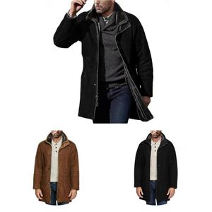 Masculino de parkas grande sobretudo de manga longa de manga solta homens atraentes homens casuais quentes de peito único