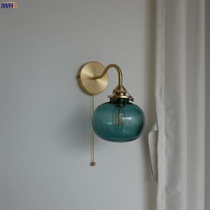 Duvar lambası Bule cam top ışıkları ev çekme zinciri anahtarı yatak odası yatak odası banyo aynası merdiven ışığı nordic modern sconce ledwall lamba duvar