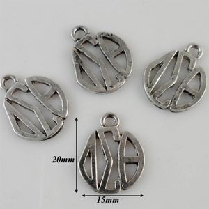 Wholesale delta charms for sale - Group buy Charms Whole a antique silver plated greek letter Sorority delta sigma theta connector pendant Factory e2126