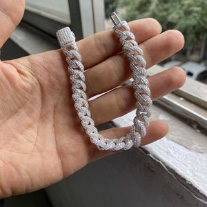 Chains Meisidian 6 Inch S925 Silver Iced Out Diamond Cuban Link Moissanite Bracelet For MensChains Godl22