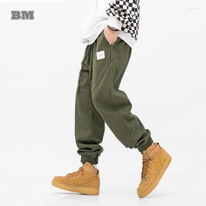 Herrbyxor japanska streetwear armé gröna taktiska casual harajuku last vår höst lös koreansk stil joggar män klädmens naom22