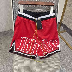 Rhude High Street Beach Sports Shorts Loose Hip Hop Basketball Pants Series Men's and Women's
