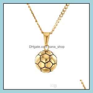 Pendant Necklaces Pendants Jewelry Hip Hop Europe And The United States Exquisite Stainless Steel Gold Solid Football Model Necklace Drop
