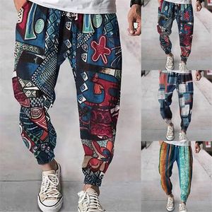 Drop Summer Wide Ben Pants Man Loose Fat Shorts Harem Chinese Style Cotton and Linen Ankle Length Beach Byxor 220715