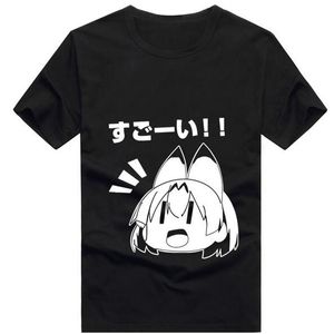 Men's T-Shirts Cute Kemono Friends T-shirt Fashion Game Serval T Shirt Cotton Short Sleeve Tops Tee