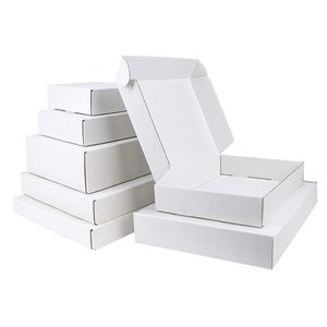 5pcs 10pcs White Gift Box 3layer Гофро -бокс -фестиваль подарок свадебный картон поддерживает индивидуальный размер и печать 220608
