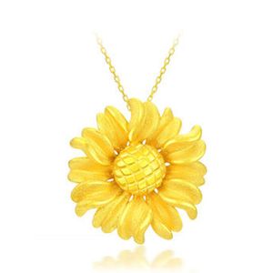 Colar de ouro de areia Nova moda de jóias sofisticadas Daisy Sun Flower Flower Chain Chaker Colares Pingents for Women