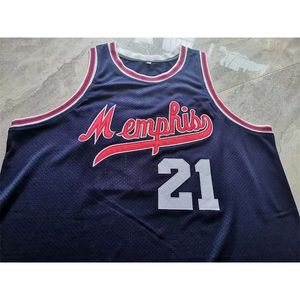Chen37 rare Basketball Jersey Men Youth women Vintage Larry Finch Dark blue Yellow Size S-5XL custom any name or number