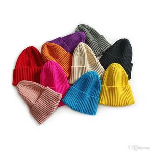 Jesienna zimowa kapelusz dla dzieci dzianina skręcona cukierki czapki czaszki dzieci ciepłe czapki chłopcy dziewczęta swobodne czapki