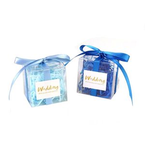 Confezione regalo in PVC trasparente Bomboniere Scatola Souvenir con nastro Baby Shower Candy Bags Decorazione per festeGift