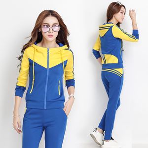 Aktif Setler Sonbahar Kadın Sport Suit Zip Up Hoodies Ceket Sweatshirt Sıradan Jogger Koşu Egzersiz Kıyafet Seti Sports Giyim Takip 220826