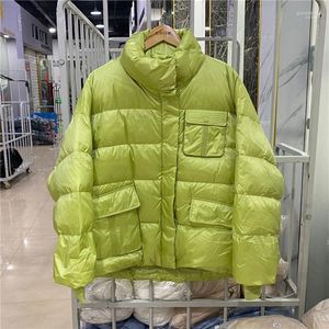 Women's Down & Parkas Multi-pocket Ultra Light Jacket Female 2022 Loose Short 90% Duck Coat Ladies Stand Up Collar Woman Warm Winter Jackets