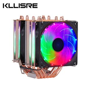 6 heat-pipes RGB CPU Cooler radiator Cooling 3PIN 4PIN 2 Fan For Intel 1150 1155 1156 1366 2011 X79 X99 Motherboard AM2/AM3/AM4f