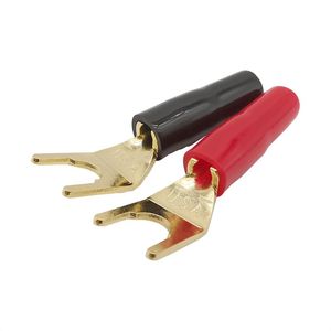 Andra belysningstillbehör 1/2/5st Gold Plated Banana Connector Y Spade Plug Högtalar Ljudtråd U Typgaffel Lödlös kabeladapter annan