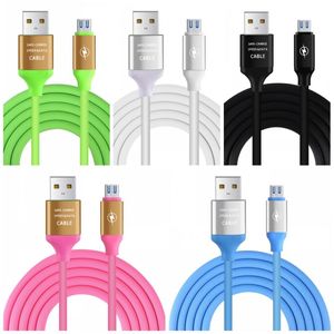 Новые кабели сотового телефона Макарона TPE Elastic Micro USB Тип C быстро зарядное устройство для зарядки данных USB для Samsung realme Xiaomi Huawei HTC LG Android