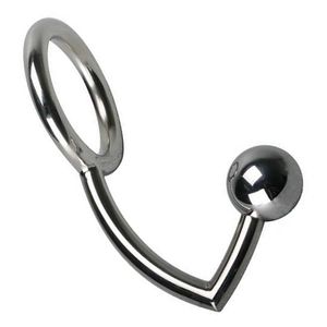 Wholesale butt hook bdsm for sale - Group buy Male Stainless Steel Anal Hook Anus Plug Butt Ball With Penis Ring Chastity Devices Adult Bondage Bdsm sexy Toy Size
