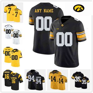 Xflsp 2022 College Custom Iowa Hawkeyes genähtes Fußballtrikot 38 T. J. Hockenson Trikot 99 Andre Tippett 44 Ben Niemann 16 Chuck Long 36 Larry