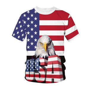 Męskie koszulki Męskie /Omen Sexy 3D Tshirt USA Flag Stripes and Stars T-Shirt Print Eagle American na letnie dzieciaki teesmen's