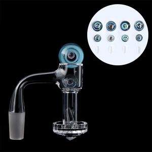 Diamante de solda completa/fundo facetado para fumar Terp Slurper Quartz Banger com conjuntos de mármores de vidro com borda chanfrada sem costura Slurpers Nails para plataformas de Dab de bongos de água de vidro