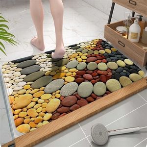 Cartoon 3D Cobblestone Welcome Entrance Doormats Carpets Rugs For Home Bath Living Room Floor Stair Kitchen Hallway NonSlip Mat 220811