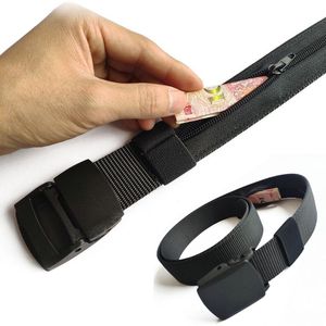 Belts Cash Anti Theft Belt Zipper Waist Bag Men Women Portable Hidden Can Put Money Strap Canvas Pack Secret Hiding