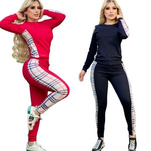 Vrouwen Casual trainingspakken stuks sport outfits luxe designer hoogwaardige slanke slanke slanke lange broek zweetpakken met lange mouwen set jogging pakken