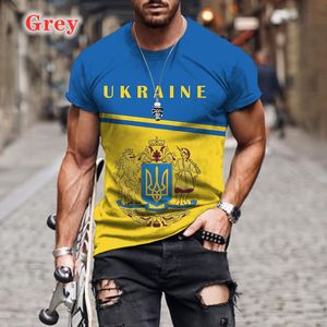 2022 Мужские модные футболки Украина Флаг негабаритная одежда с короткими рукавами 3D-печать повседневная рубашка для мужчин аниме спортивная одежда 006