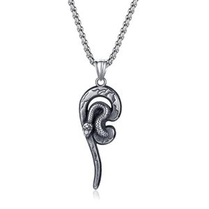 Pendant Necklaces Gothic Biker Snake Necklace For Women Mens Stainless Steel Chain 3mm 24'' Serpentine Style Cocktail PartyPendant