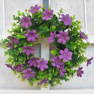 Decorative Flowers & Wreaths Outdoor Lighted For Christmas Wreath With Stand Fall Kit Garland Decoration Door PendantDecorative