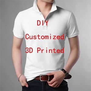 Link VIP Tops Tops Diy 3D Camisa de pólo impressa Summer Streetwear Tees sem mangas UNISSISEX US Tamanho 220714