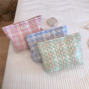 Fashion Quilting Cosmetic Bag Korean Women Pouch Large Capacity Female Travel Make Up Storage Bag Beauty Cases