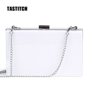 Classic White Acrylic Bags Box Wallet Day Clutch Women Messenger Shoulder Wedding Party Prom Evening Clutches Handbags 220527