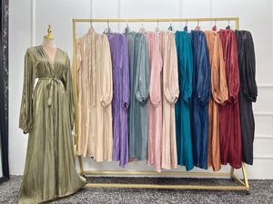 Puff Sleeve Cardigan Dress 2022 Europe And The United States Dubai Elegant Long Skirt Musulmane Longue Turkish Clothing