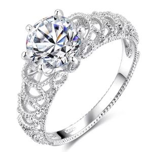 Anello da dito in cristallo scavato per gioielli da sposa da donna