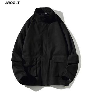 Jacket Men New Arrival Casual Black Beige Cotton Zipper Jacket s Coats Fashion Loose Men's Outwear Spring and Autumn 210412