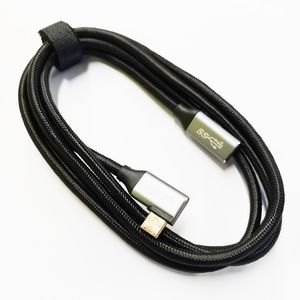 Cabos USB, 90 graus ângulo USB3.1 Tipo-C Masculino para Fêmea PD 100W Carregador Rápido Gen2 USB-C Cabo de Carregador Rápido 1.5m / 2pcs