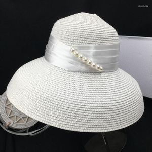 Wide Brim Hats French Hepburn Big Eaves M Basin Of The Straw Hat Cap Retro Fisherman Female Sunhat Sunscreen On VacationWide Chur22