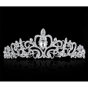 Hochwertige glänzende Perlenkristalle Hochzeitskronen Brautschleier Tiara Krone Stirnband Haarschmuck Party W220324