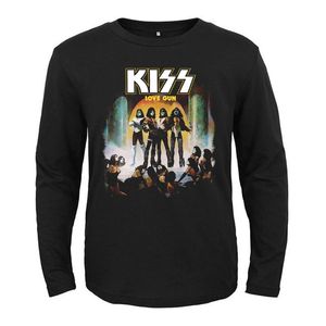 Мужские футболки 8 дизайн винтажные классические рок-поцелуй мужские женщины полная рубашка с полной рукава металлическая фитнес-рокер панк настройка
