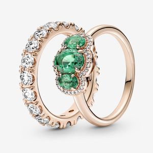 100% 925 Sterling Silver Sparkling Row Eternity Ring Set per le donne Fedi nuziali Accessori per gioielli di moda