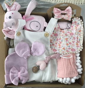 Pink Elefant Geschenkbox Babypartyboxen Prinzessin Little Girl Keepsake Box Fall Kleidung Plüschspielzeug Schläfrige Set