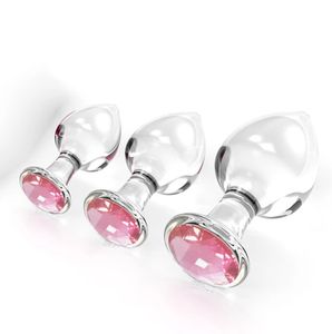 Главная Galss Anal Plug Женщины Sexy Toys Butt Glass для взрослых для мужчин простаты массаж массажирование розовые ювелирные изделия