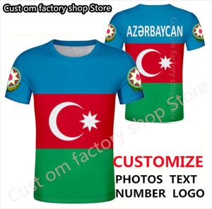 Millet Tişörtleri toptan satış-Erkekler T Shirts T Shirt Erkek Öğrenci Özel Yapım İsim Numarası Po Flag Tees Aze Ülke Tshirt Azerbaycan Nation Boy Sıradan Çammars