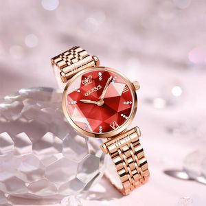 Наручные часы 2022 Женщины Элегантные Часы Ромб Алмазный циферблат кварцевый водный удаленный женские простые наручные часы