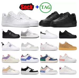 Casual Shoes Platform AF Men Running Shoes Trainers Airforce For Women Shadow Black White Pistasch Frost Vete med storlek US5,5-11 Sportsneakers