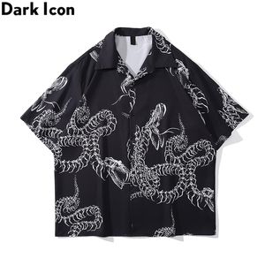 Темный скелет скелет -драконская рубашка летние тонкие материальные мужчины Polo S 220728