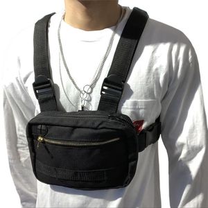 Erkekler hiphop göğüs çantası açık oxford taktik sokak kıyafeti yelek göğüs teçhizat çantaları kadınlar işlevsel yelek sandık paketi g108 220628