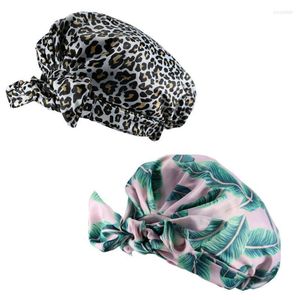 Beanie/Skull Caps Waterproof Bow Bath Thickened Coating Shower Hat Bathroom Kitchen Oil Fume-proof Reusable SPA Salon Pros22